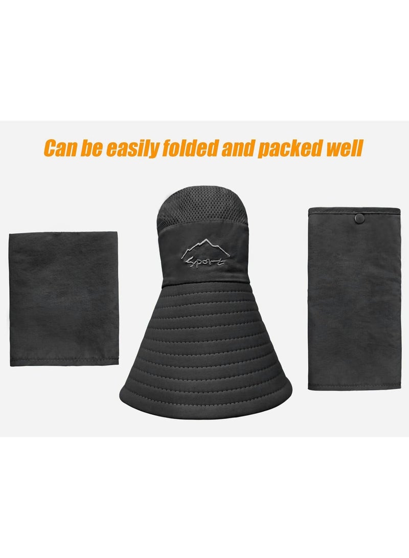 Moonmen Sun Hat for Men & Women, Fishing Hat Outdoor UV Sun Protection UPF 50+ Breathable Wide Brim Hat with Face Cover & Neck Flap - Image 2