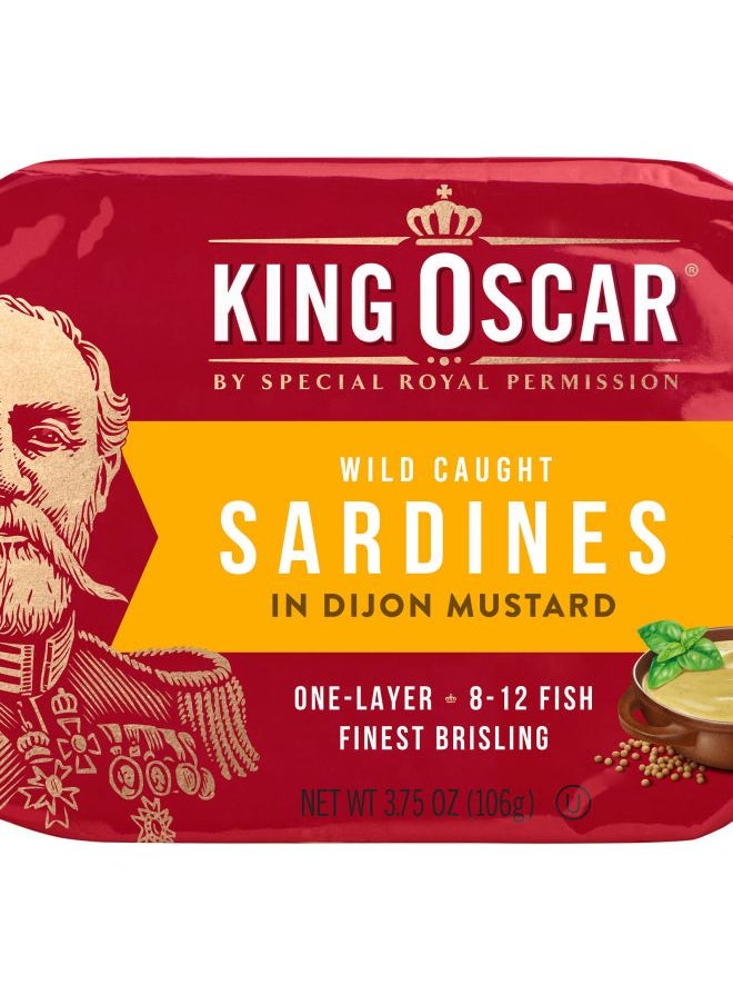 KING OSCAR Wild Caught Sardines In Dijon Mustard 3.75 oz (106 g) 