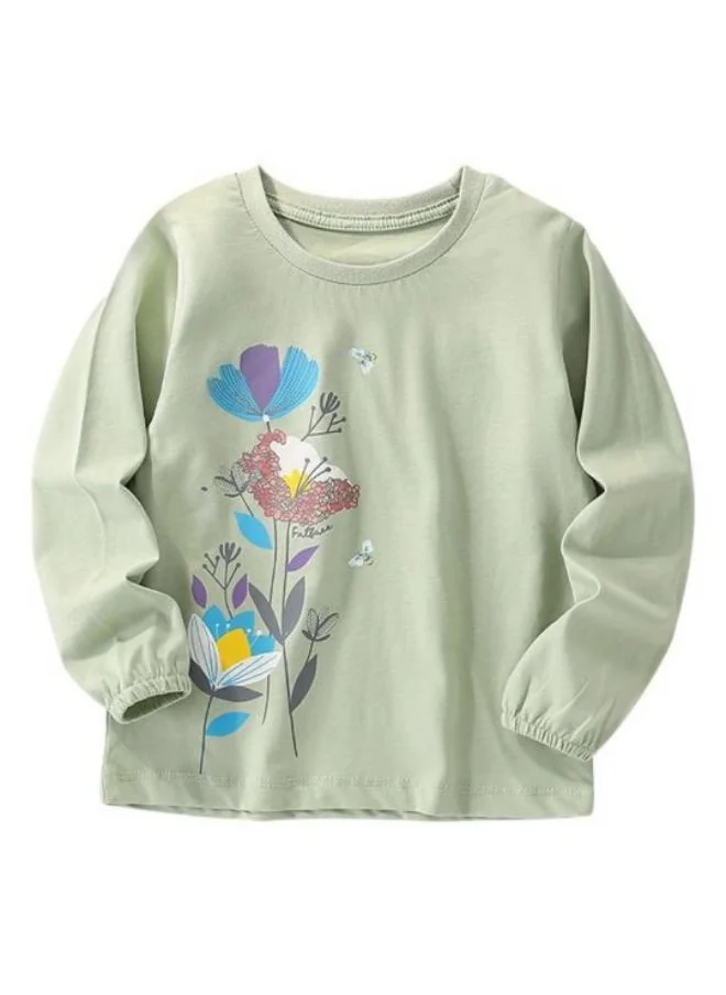 YUNIQEE Grey Printed Long Sleeve Crew Neck T-Shirt