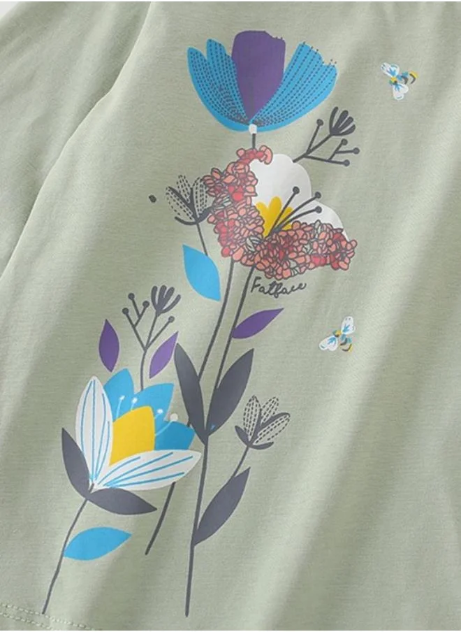 YUNIQEE Grey Printed Long Sleeve Crew Neck T-Shirt