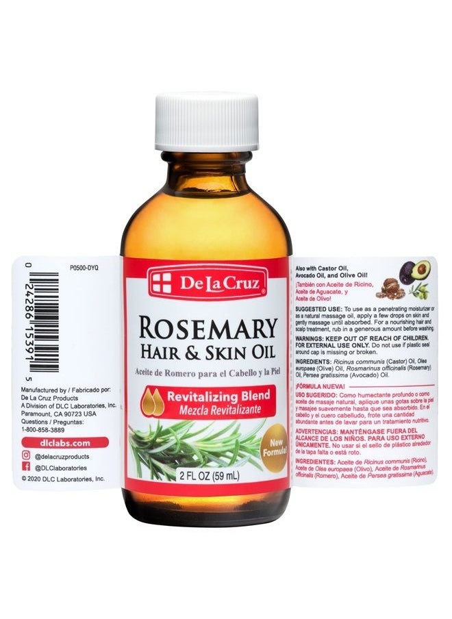Rosemary Oil Blend Moisturizer with Castor, Avocado and Olive Oil - Topical Use Only 2 FL. OZ. (59 mL)