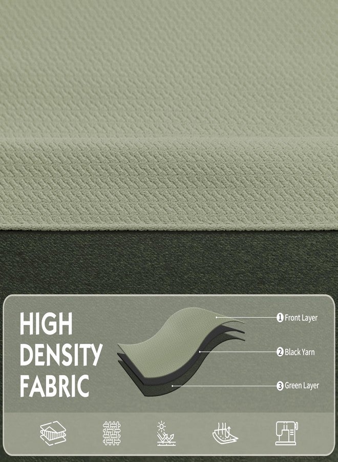 FMFUNCTEX 100% Blackout Curtains for Bedroom, Sage Green Geometric Weave Curtains 90 Inches Long Textured Thermal Insulated Curtain for Living Room, Black Out Drapery Grommet 2 Panels - Image 4