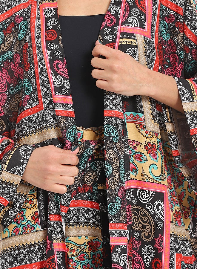 Red Circle Women's Kimono Floral Pants Suit - Image 4