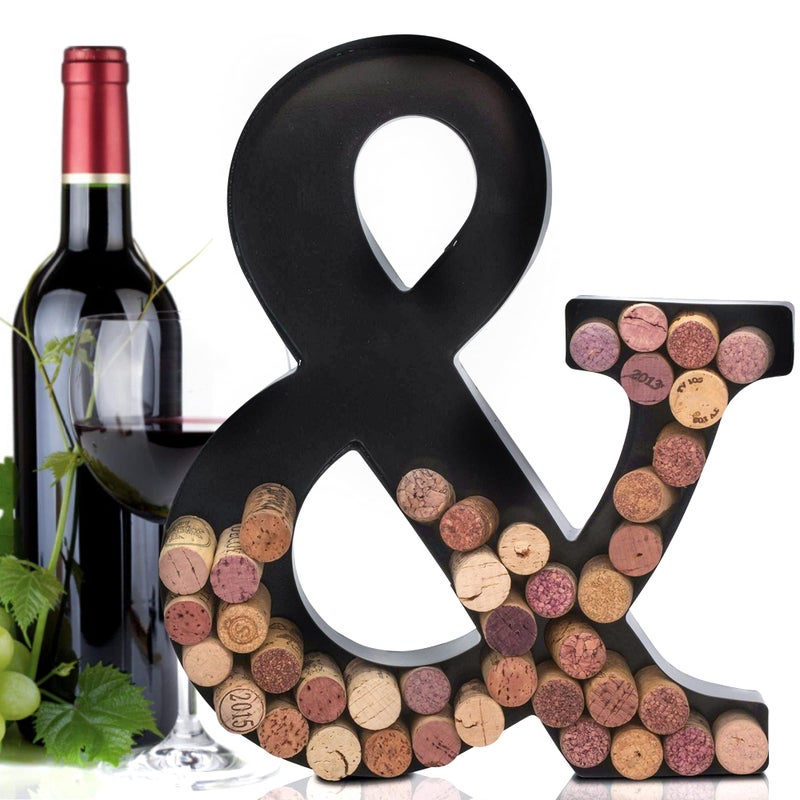 Made Easy Kit Metal Letter Wine Cork Keepsake Saver  Holder Monogram wFree Wall Mount Kit AZ Symbol  Large