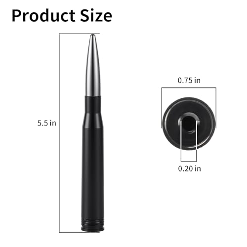 BJSIA Upgrade Universal Car Antenna Compatible with Ford, Dodge, Chevrolet, GMC, Jeep, Toyota Truck Antenna - Made of Rugged Billet and Aluminum, Gray, Car Accessories - Image 2
