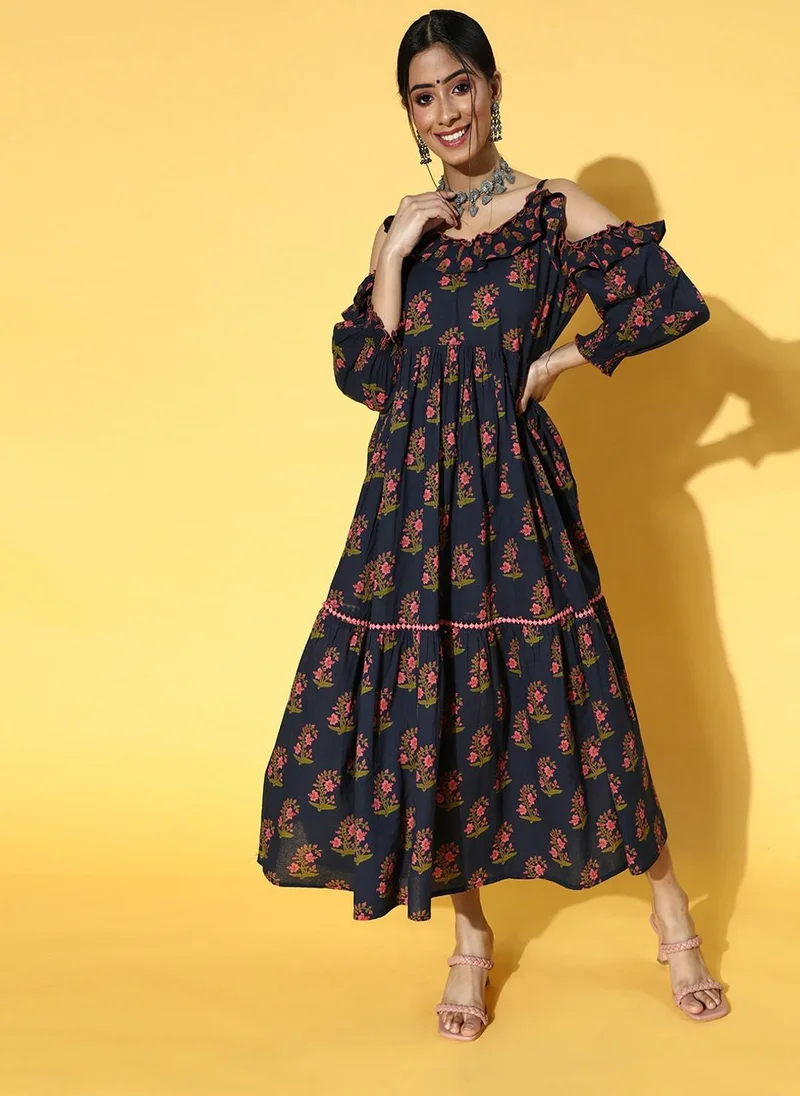 زيري سوق Floral Cold Shoulder Dress