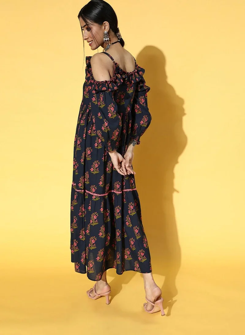 زيري سوق Floral Cold Shoulder Dress