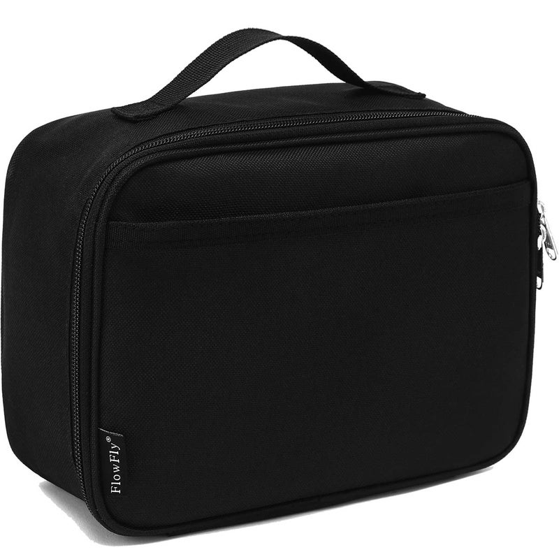 FlowFly Kids Lunch box Insulated Soft Bag Mini Cooler Back to School Thermal Meal Tote Kit for Girls, Boys, Black - Image 1