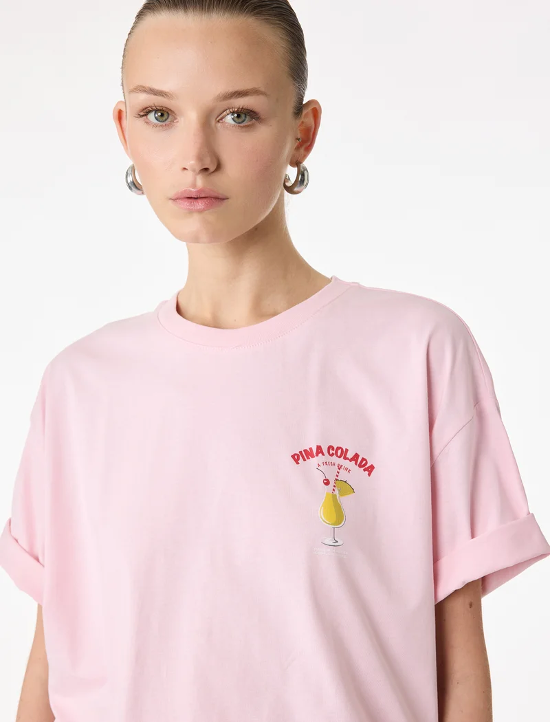 كوتون Back Printed T-Shirt