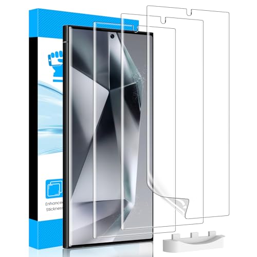 LYWHL 3 Pack Screen Protector for Samsung Galaxy S24 Ultra, Durable Flexible TPU Hydrogel Film, Full Edge Coverage Protection Anti-Scratch Shock-Resistant, Sensitive Touch & Fingerprint Unlock - Image 1