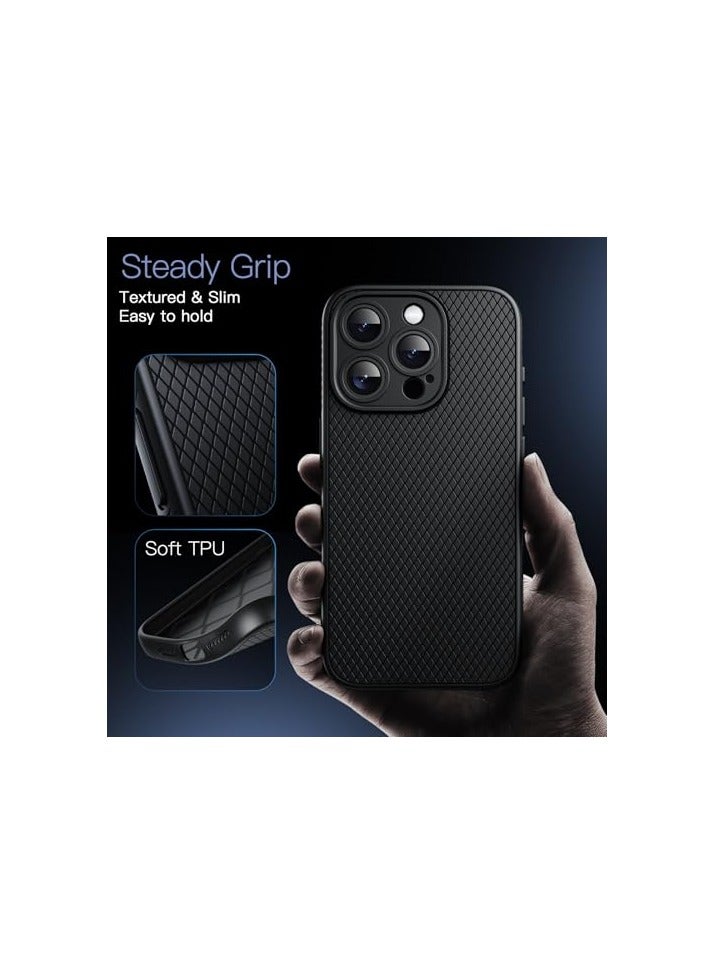 JETech Grip Case for iPhone 15 Pro 6.1-Inch, Soft TPU Slim Fit Protective Phone Cover with Camera Lens Full Protection, Shockproof (Black Titanium) - Image 4