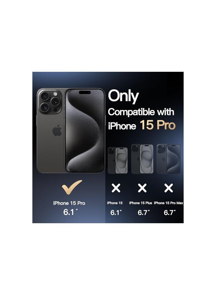 JETech Grip Case for iPhone 15 Pro 6.1-Inch, Soft TPU Slim Fit Protective Phone Cover with Camera Lens Full Protection, Shockproof (Black Titanium) - Image 5