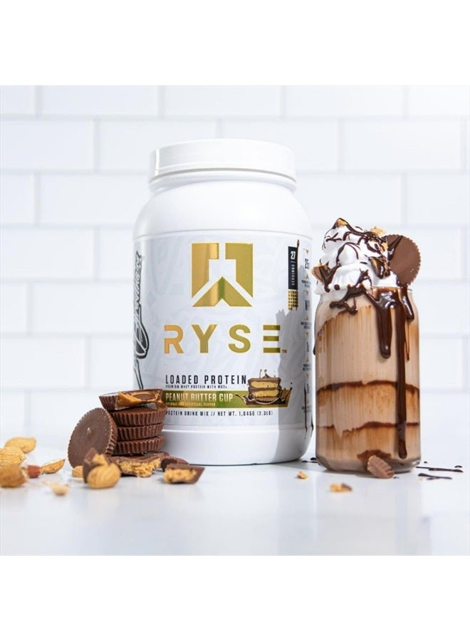 RYSE Up Supplements Loaded Protein Powder | 25g Whey Protein Isolate & Concentrate | with Prebiotic Fiber & MCTs | Low Carbs & Low Sugar | 27 Servings (Peanut Butter Cup)  - Image 5