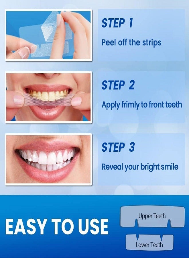 5D Premium Teeth Whitening Strips Safe On Enamel, Home Teeth Whitening kit, Removes coffee, Wine, and Stains (28 Strips/14 Treatments) - Image 3