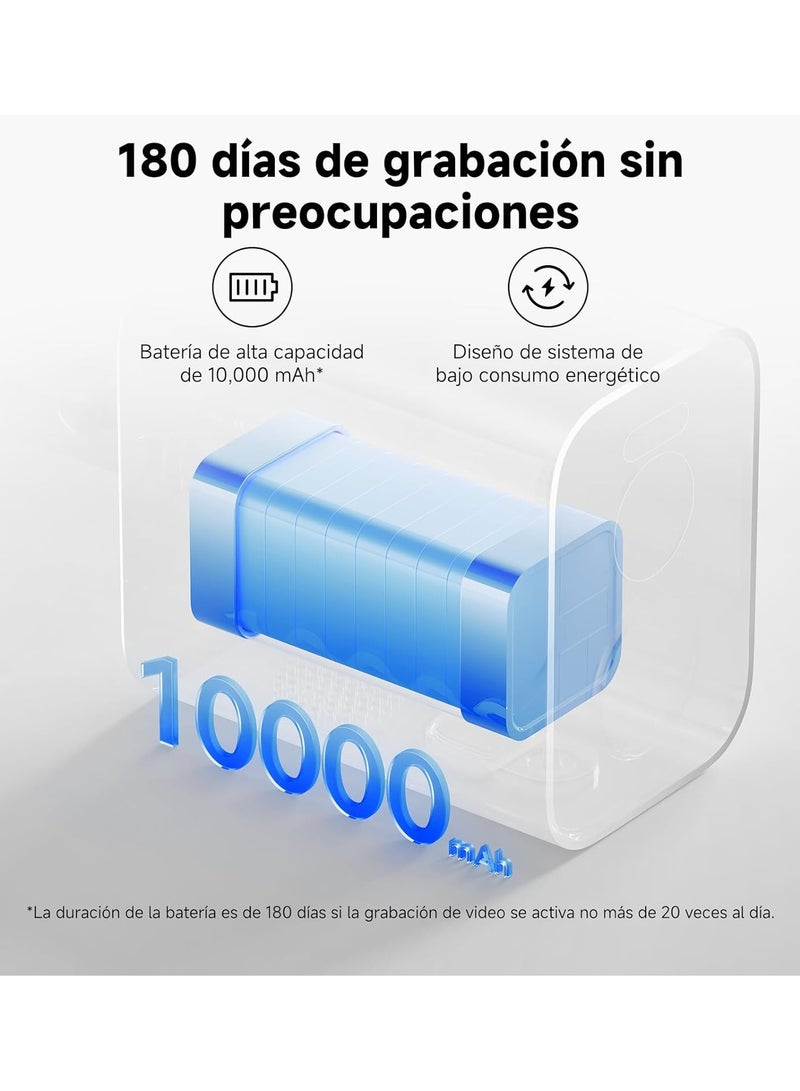 REBENUO Bw500 AI Outdoor Camera with 2.5K Full Color Night Vision Dust and Water Resistant Built-in 8GB Storage Encrypted Data Transfer (White) - Image 2