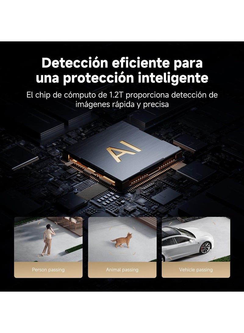 REBENUO Bw500 AI Outdoor Camera with 2.5K Full Color Night Vision Dust and Water Resistant Built-in 8GB Storage Encrypted Data Transfer (White) - Image 3