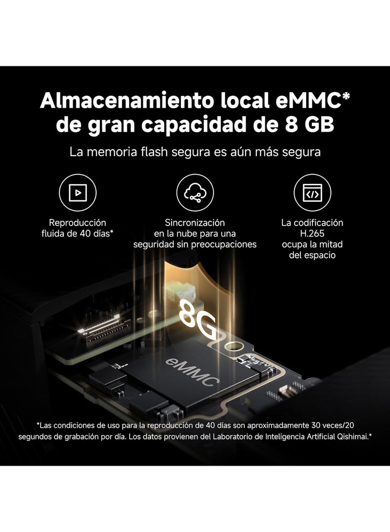 REBENUO Bw500 AI Outdoor Camera with 2.5K Full Color Night Vision Dust and Water Resistant Built-in 8GB Storage Encrypted Data Transfer (White) - Image 4