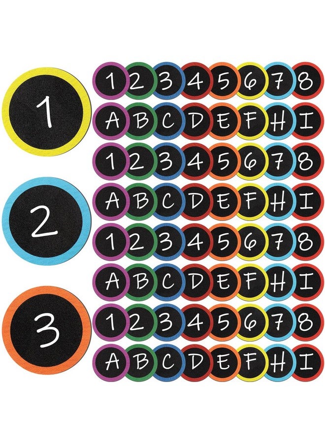 Tondiamo - 48 Pcs Numbers Magnetic Accents Round Whiteboard Magnets For Classroom Colorful Circle Blank Magnets Labels, 8 Colors (Simple Style) - Image 1