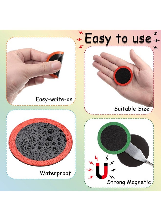 Tondiamo - 48 Pcs Numbers Magnetic Accents Round Whiteboard Magnets For Classroom Colorful Circle Blank Magnets Labels, 8 Colors (Simple Style) - Image 1
