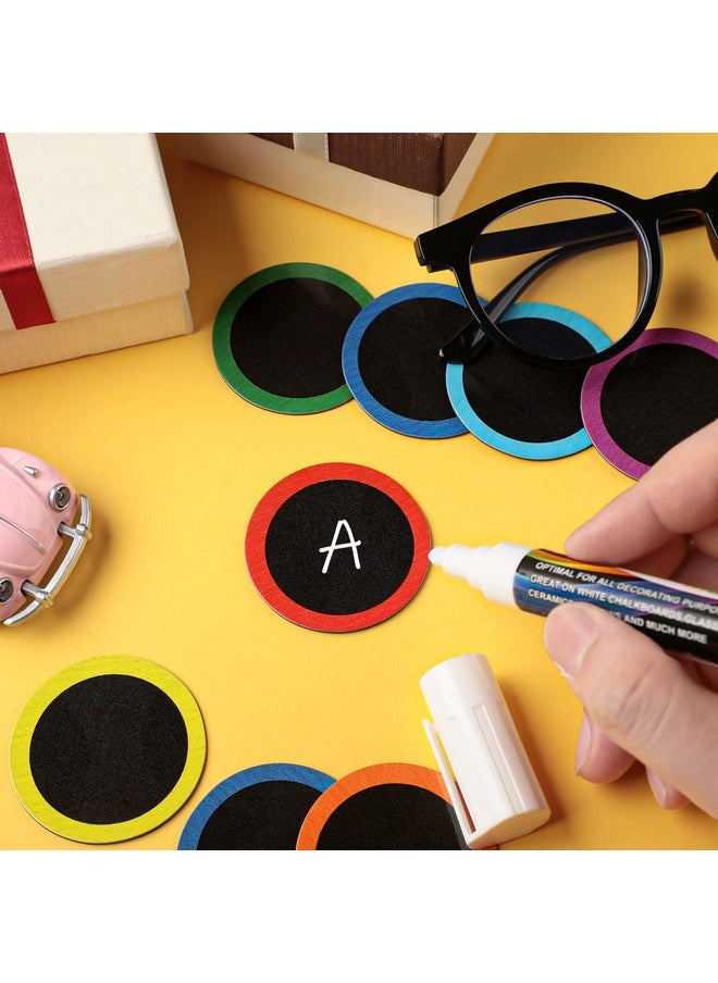 Tondiamo - 48 Pcs Numbers Magnetic Accents Round Whiteboard Magnets For Classroom Colorful Circle Blank Magnets Labels, 8 Colors (Simple Style) - Image 1