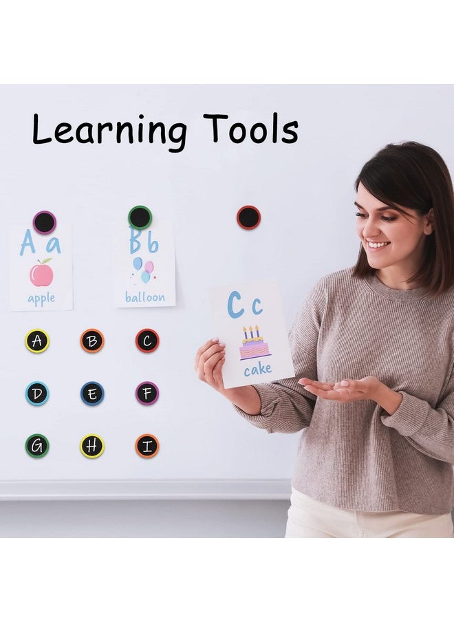 Tondiamo - 48 Pcs Numbers Magnetic Accents Round Whiteboard Magnets For Classroom Colorful Circle Blank Magnets Labels, 8 Colors (Simple Style) - Image 1