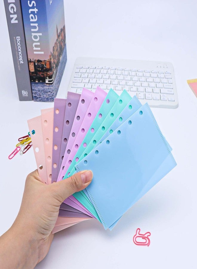 Mogoostry A7 Cash Envelope Binder Pockets 10pcs 5 Color A7 Binder Inserts Pockets Zipless Binder Divider with Pocket Side Open Plastic Binder Folder Organizer - Image 3