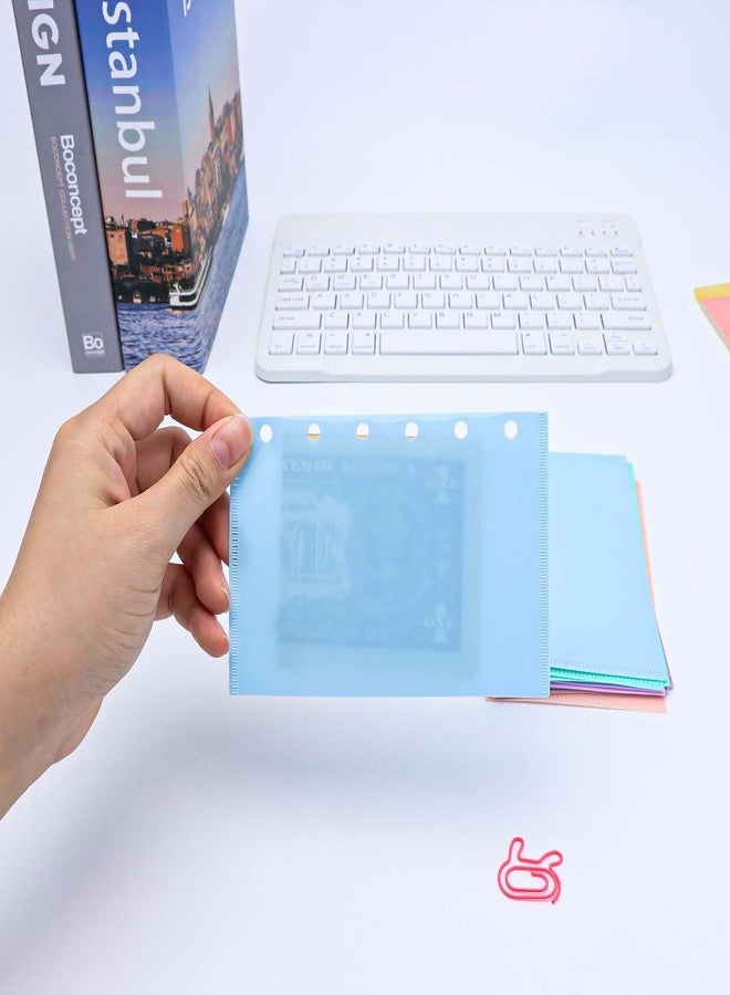 Mogoostry A7 Cash Envelope Binder Pockets 10pcs 5 Color A7 Binder Inserts Pockets Zipless Binder Divider with Pocket Side Open Plastic Binder Folder Organizer - Image 4