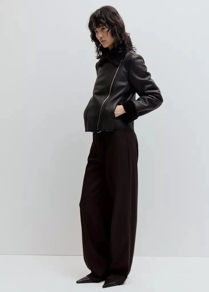 Mango  Faux-Fur Biker Jacket for Women | Best Price UAE