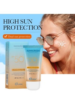 OCHEAL Sunscreen Isolating Cream Effective UV Protection, Hydrates Waterproof Face Sunblock Non-Sticky Cream Protect SPF 50+/PA+++(60g)  - Image 2