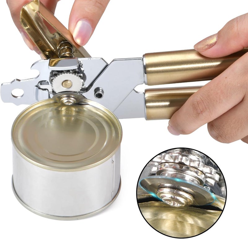 Eleckey Gold Can Opener & Bottler Openers, Heavy Duty Stainless Steel Manual Can Openers - Image 5
