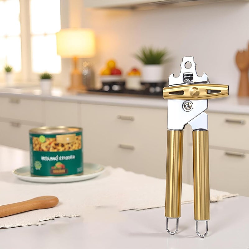 Eleckey Gold Can Opener & Bottler Openers, Heavy Duty Stainless Steel Manual Can Openers - Image 4