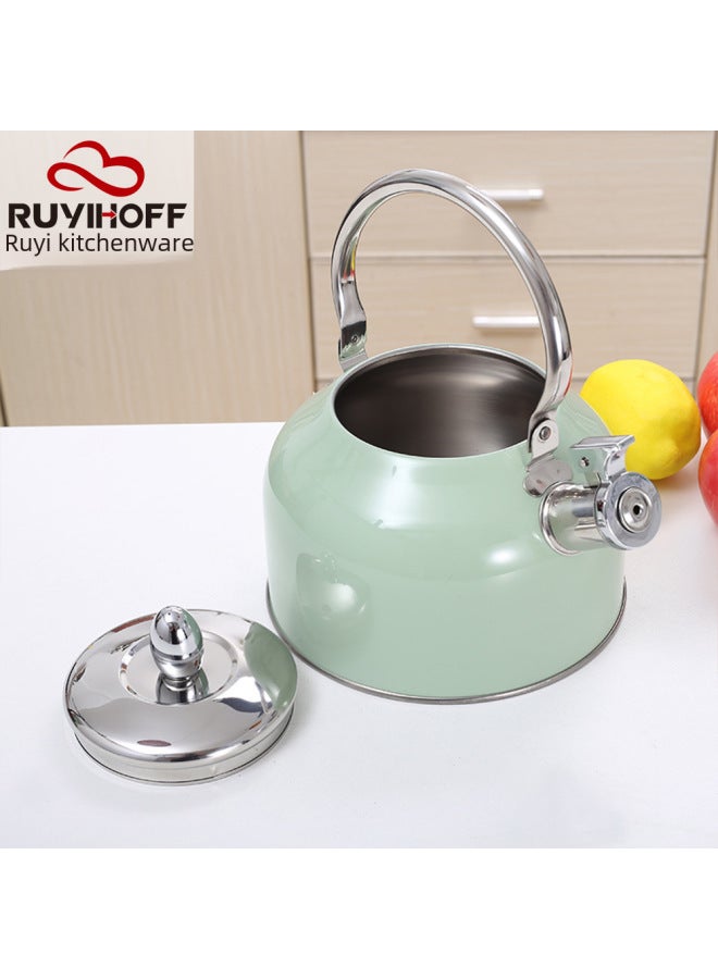 Stainless Steel Spray Color Japanese Pot Household Gas Whistle Kettle High-rise Pot 2.5 Liters Anti-scald-Capacity:2.5L - Image 4