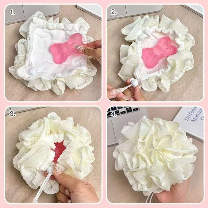 Two-In-One Bath Ball, Bath Ball That Can Be Wrapped In Soap, High-End, Non-Loose, Super Soft Bath Flower, Large Bath Artifact - Image 5