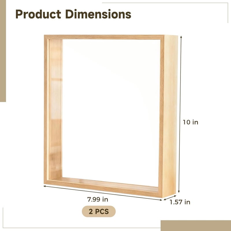 8 X 10 Inch Double-Sided Acrylic Wood Shadow Frame, 1.6 in Hollow - Image 5