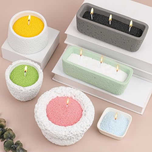 Blingfun 5 Color DIY Sand Wax Candle Making Kit – Refillable Pearled Wax with Candle Wicks, Scented Candle Supplies for Halloween, Christmas, Wedding, Home Decor (Sand Candle Craft Kit) - Image 4