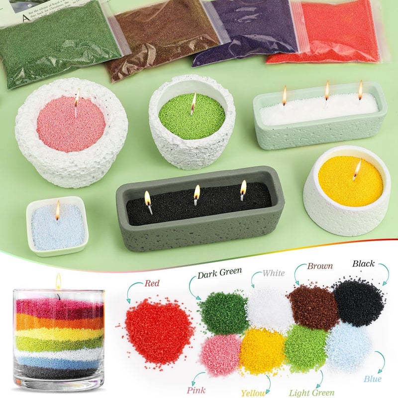 Blingfun 5 Color DIY Sand Wax Candle Making Kit – Refillable Pearled Wax with Candle Wicks, Scented Candle Supplies for Halloween, Christmas, Wedding, Home Decor (Sand Candle Craft Kit) - Image 5