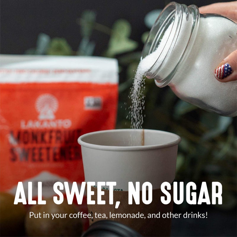 Lakanto Monk Fruit Sweetener With Erythritol, White Sugar Substitute From Monk Fruit Extract, Classic White Sugar Replacement for Baking, Coffee & Tea, Gluten Free, Low Carb, Non GMO, Keto, 3 LB Bag - Image 5
