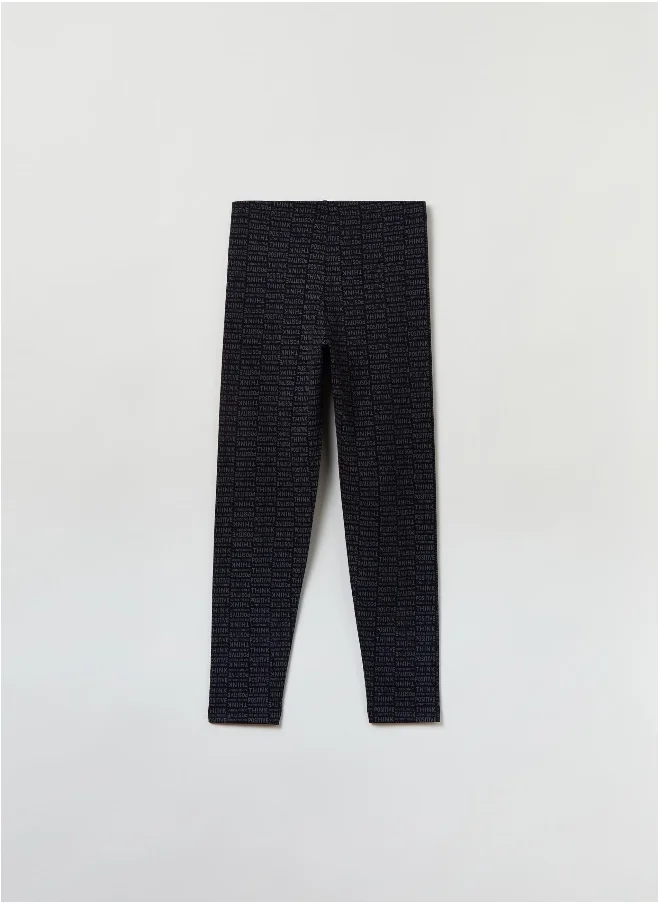 او في اس OVS Printed Stretch Cotton Leggings