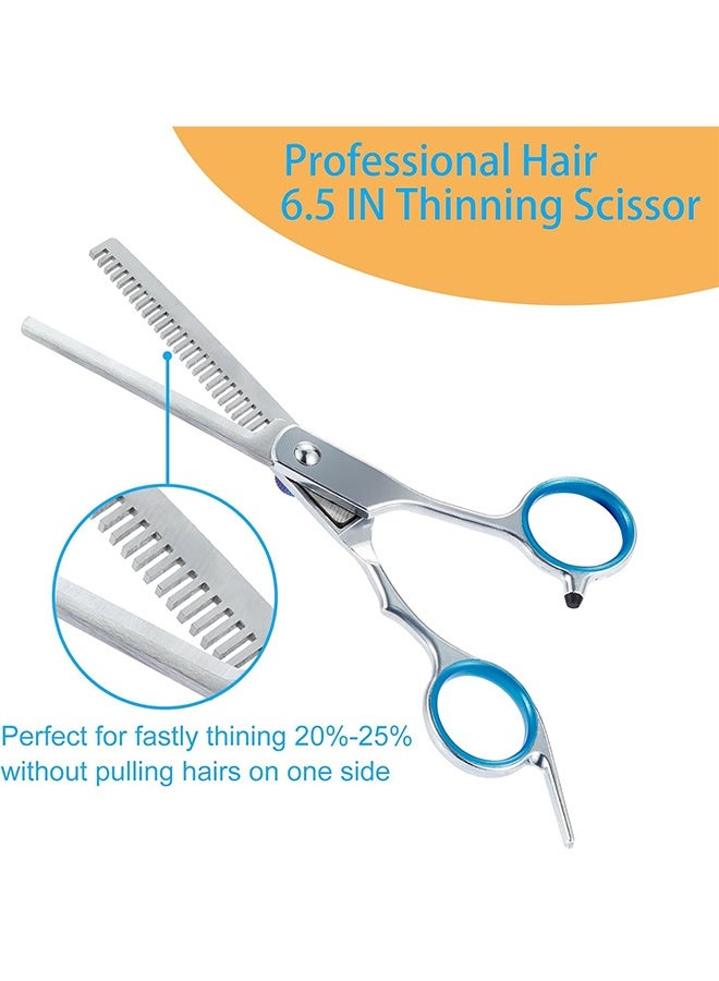 Hair Cutting Scissors Shears Kits, 15 Pcs Professional Stainless Steel Hairdressing Shears Set Thinning Scissors for Barber/Salon/Home/Men/Women/Kids/Adults - Image 3