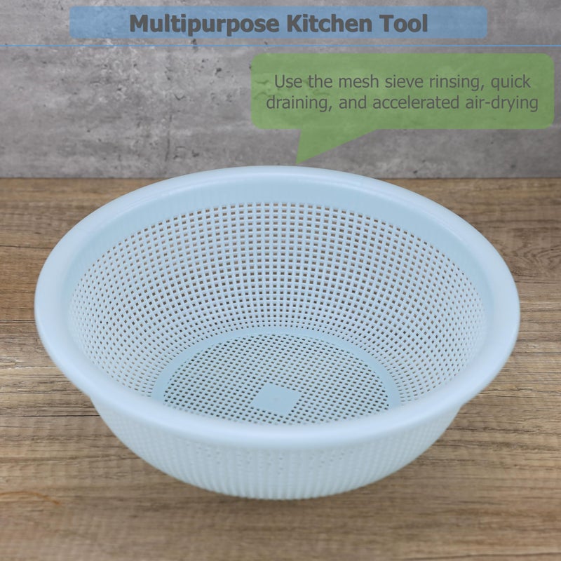 EIKS 3 Pack Plastic Colander Baskets Mesh Sieve for Rinsing Draining and Air Drying Vegetables Fruits Berries Salad, Diameter 10-inch - Image 4