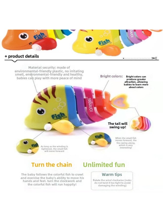 Explosions Closing Toy Small Animal Swinging Fish Chain Closing Toy 1-3-5 Years Old Baby Puzzle Crawling-Color:1 Piece Of Hairline Swinging Fish In Random Colors - Image 3