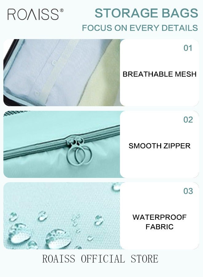 roaiss 10 PCS Compression Packing Cubes for Men and Women Lightweight Travel Luggage Organizer for Clothes Shoes Toiletries or Accessories Large Capacity Moisture Proof Storage Bags for Carry on Suitcases - Image 5