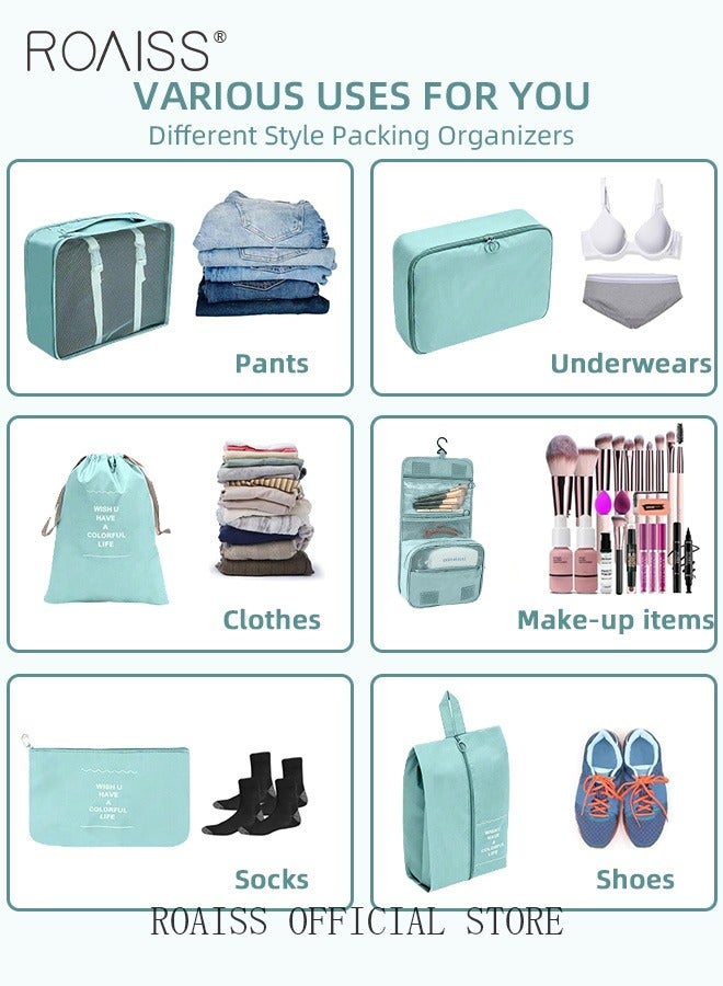 roaiss 10 PCS Compression Packing Cubes for Men and Women Lightweight Travel Luggage Organizer for Clothes Shoes Toiletries or Accessories Large Capacity Moisture Proof Storage Bags for Carry on Suitcases - Image 4