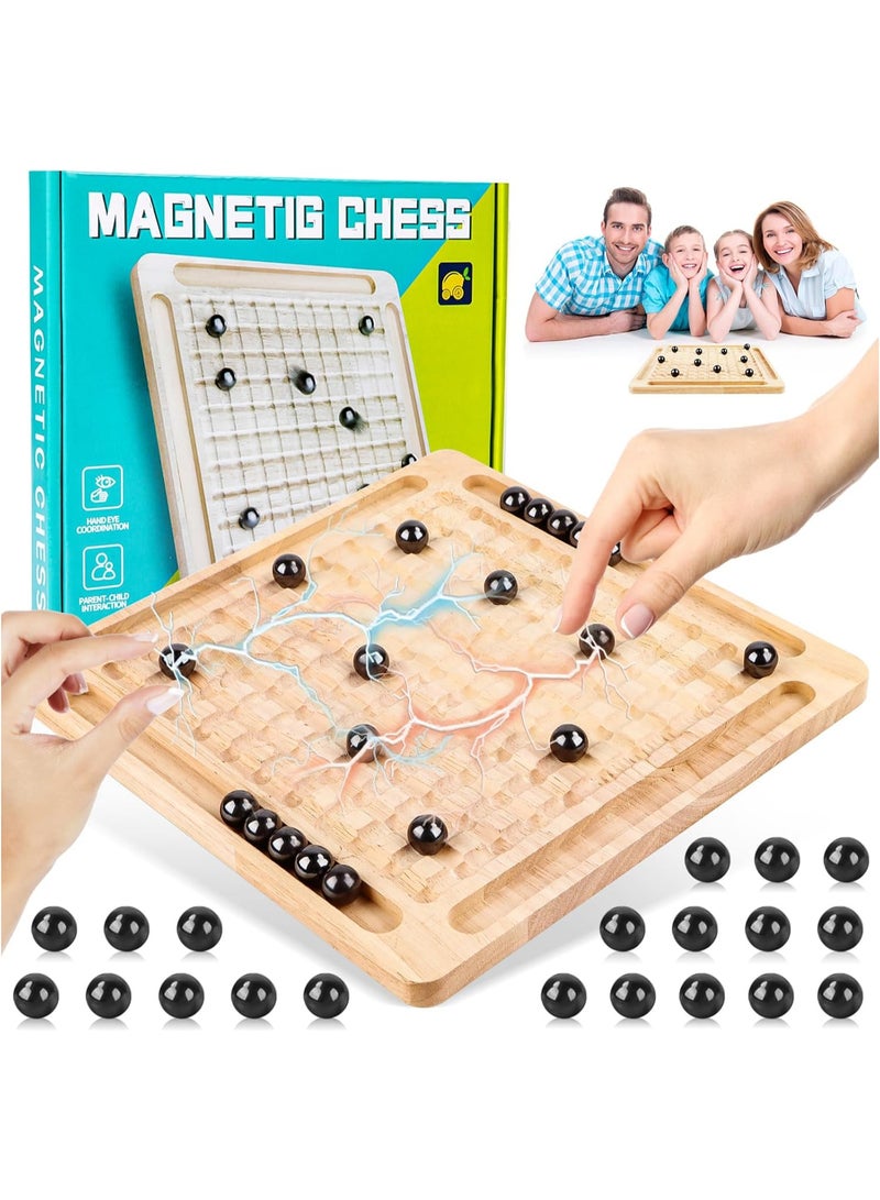 لعبة الشطرنج المغناطيسية، لعبة الشطرنج المغناطيسية مع لوحة شطرنج خشبية، لعبة لوحة مغناطيسية متعددة اللاعبين، شطرنج مغناطيسي، لعبة تفاعلية بين الوالدين والطفل للعائلة... - Image 1