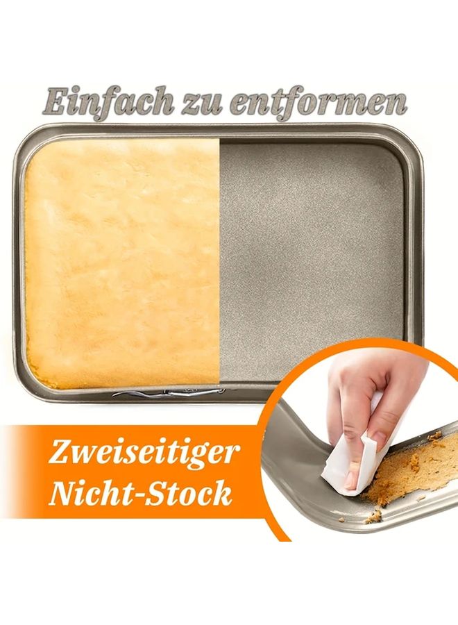 KVAGO Nonstick Springform Cake Pan With Removable Bottom Large Rectangle Cheesecake Ice Cream Bakeware Easy Clean Carbon Steel Golden 9.45 Inch Length 5.5 Inch Width 2.55 Inch Height For Birthday Cakes Pies Deep Dish Pizza - Image 3