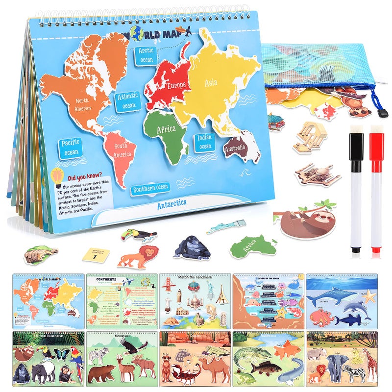 WethCorp Toys for 38 Geography Busy Book Sensory Toys for Boys 36 Educational Toy for Kids Boy 49 Preschool Learning Activities Homeschool Birthday Gift for Girls and Boys Ages 57 - Image 4