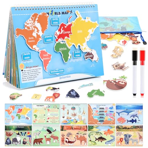 WethCorp Toys for 38 Geography Busy Book Sensory Toys for Boys 36 Educational Toy for Kids Boy 49 Preschool Learning Activities Homeschool Birthday Gift for Girls and Boys Ages 57 - Image 1