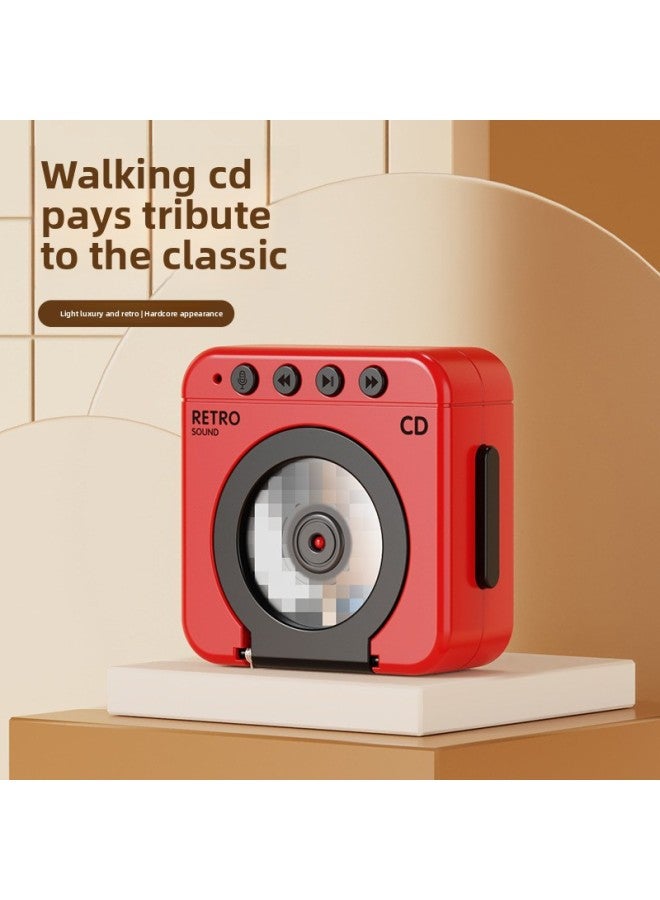 Explosions Recordable Singer Mini Speaker Retro CD Machine Children Boys And Girls Innovative Keychain Toy-Color:Red Retro Cd Player 【random Record*1】  - Image 2