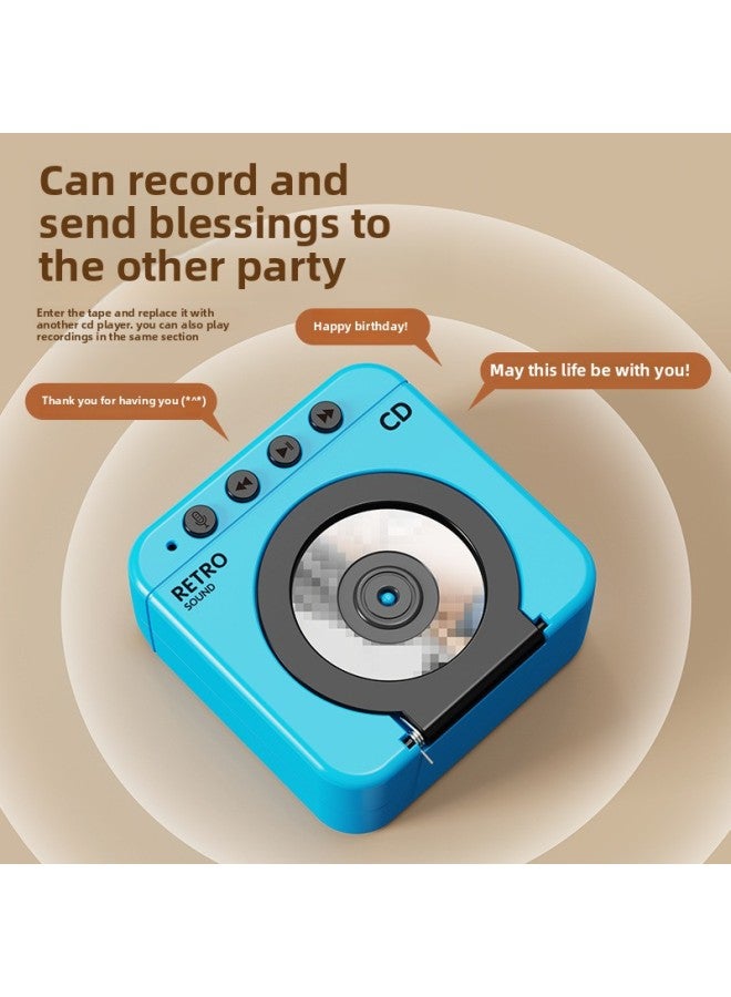 Explosions Recordable Singer Mini Speaker Retro CD Machine Children Boys And Girls Innovative Keychain Toy-Color:Red Retro Cd Player 【random Record*1】  - Image 4