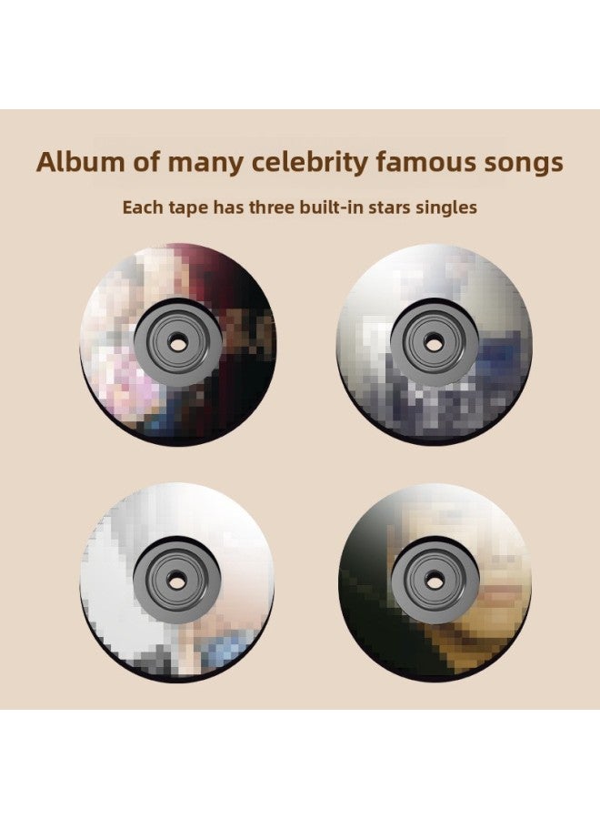 Explosions Recordable Singer Mini Speaker Retro CD Machine Children Boys And Girls Innovative Keychain Toy-Color:Red Retro Cd Player 【random Record*1】  - Image 3